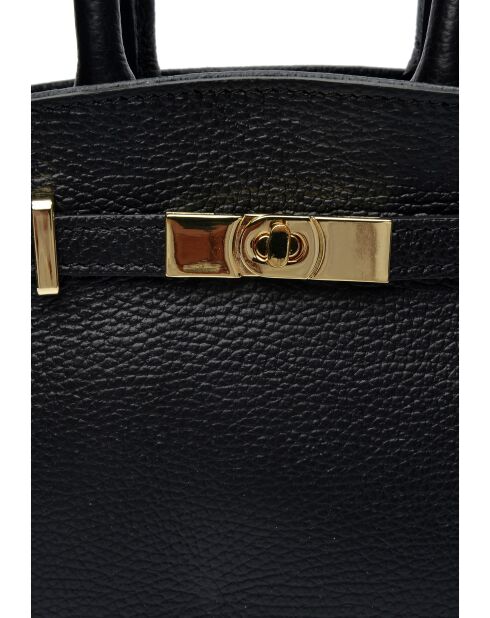 SBV 81 Tragetasche aus schwarzem Leder - 18,5 x 25 x 8 cm