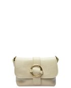 Bandolera SBV 77 de piel beige - 10,5x15x6,5 cm