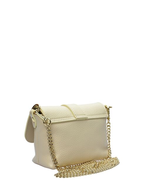 Bandolera SBV 77 de piel beige - 10,5x15x6,5 cm