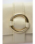 Bandolera SBV 77 de piel beige - 10,5x15x6,5 cm