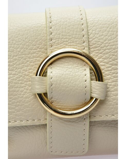 Bandolera SBV 77 de piel beige - 10,5x15x6,5 cm