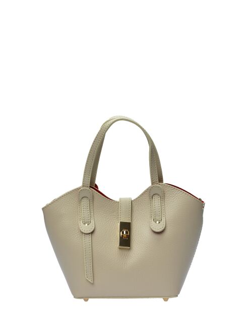 SBV 60 beige leren draagtas - 16x20x9 cm