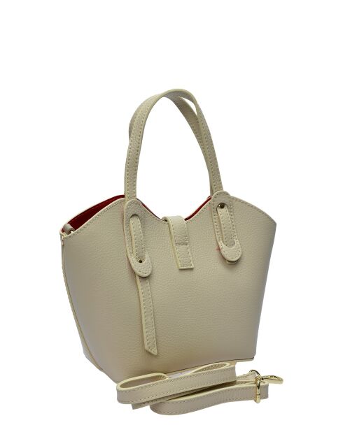 SBV 60 beige leren draagtas - 16x20x9 cm