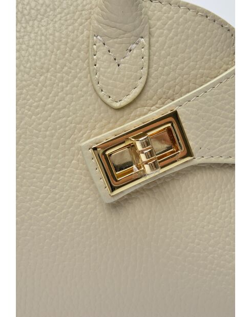 SBV 79 Tragetasche aus beigefarbenem Leder - 16x22,5x5,5 cm