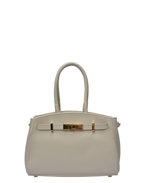 SBV 81 Tragetasche aus beigefarbenem Leder, 18,5 x 25 x 8 cm