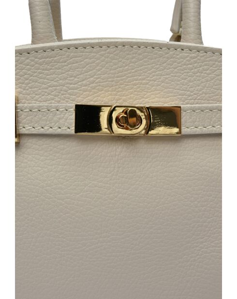 SBV 81 Tragetasche aus beigefarbenem Leder, 18,5 x 25 x 8 cm