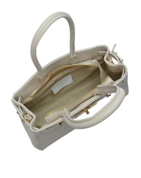 SBV 81 Tragetasche aus beigefarbenem Leder, 18,5 x 25 x 8 cm