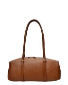 Qwstion Schultertasche aus cognacfarbenem Leder - 14x38x12,5 cm