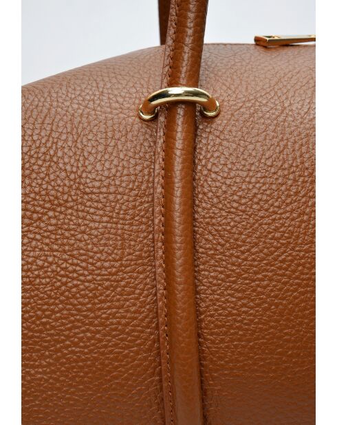 Qwstion Schultertasche aus cognacfarbenem Leder - 14x38x12,5 cm