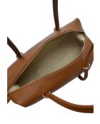 Qwstion Schultertasche aus cognacfarbenem Leder - 14x38x12,5 cm
