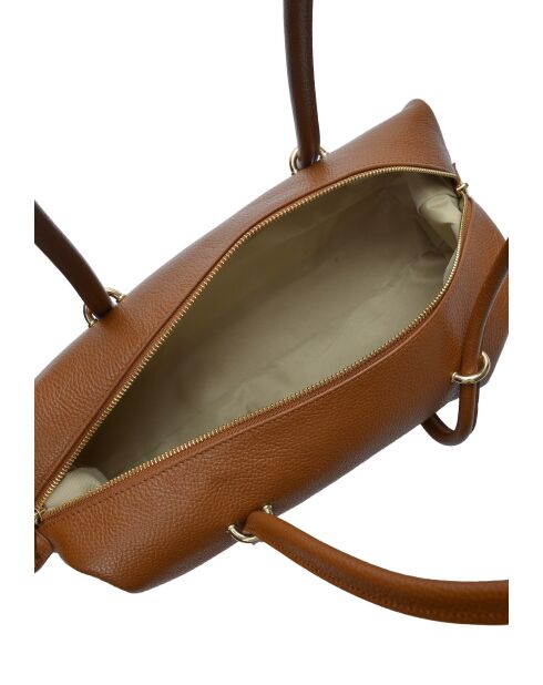 Qwstion Schultertasche aus cognacfarbenem Leder - 14x38x12,5 cm