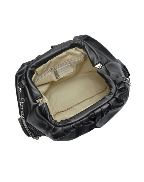 2226 zwarte leren schoudertas - 17x32x7 cm