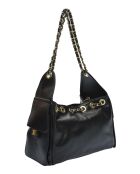 SBV 80 zwarte leren schoudertas - 20x26x11 cm