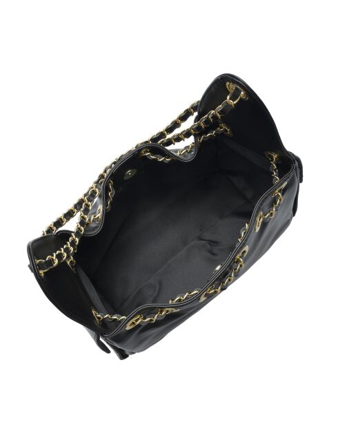 SBV 80 zwarte leren schoudertas - 20x26x11 cm