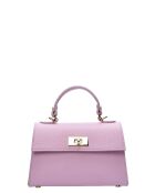 Borsa Brie Leon in pelle rosa - 12,5x19,5x7,5 cm