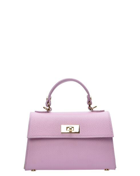 Borsa Brie Leon in pelle rosa - 12,5x19,5x7,5 cm