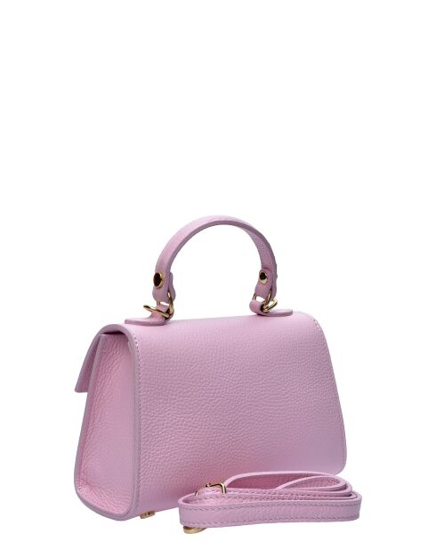 Borsa Brie Leon in pelle rosa - 12,5x19,5x7,5 cm