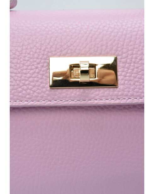 Borsa Brie Leon in pelle rosa - 12,5x19,5x7,5 cm