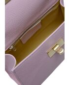 Borsa Brie Leon in pelle rosa - 12,5x19,5x7,5 cm