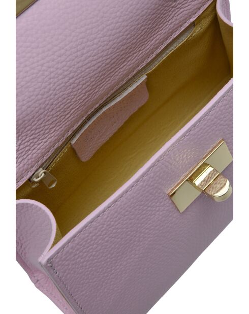 Borsa Brie Leon in pelle rosa - 12,5x19,5x7,5 cm