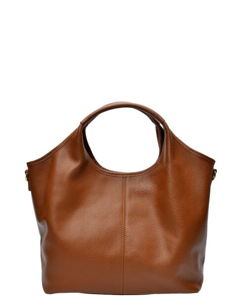 Clio Goldbrenner Schultertasche aus Leder in Cognac - 24x40x14,5 cm