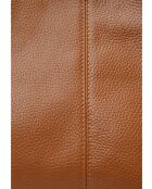 Clio Goldbrenner Schultertasche aus Leder in Cognac - 24x40x14,5 cm