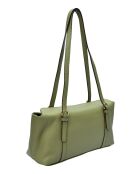 Pistachegroene Mlouye leren schoudertas - 16x31x9 cm