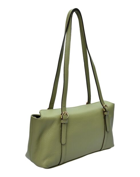 Pistachegroene Mlouye leren schoudertas - 16x31x9 cm