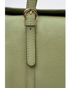 Pistachegroene Mlouye leren schoudertas - 16x31x9 cm
