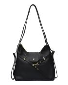 Bolso/mochila TSBV 50 de piel negra - 23,5x36x11 cm