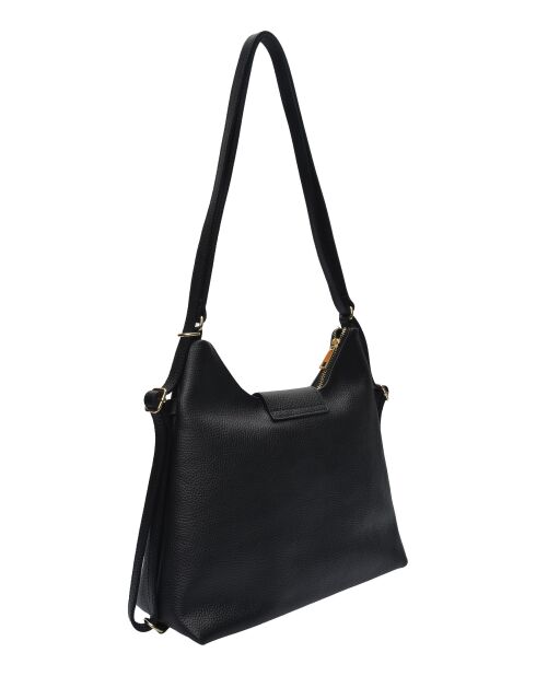 Bolso/mochila TSBV 50 de piel negra - 23,5x36x11 cm