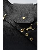 Bolso/mochila TSBV 50 de piel negra - 23,5x36x11 cm