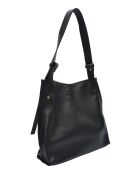 SBV 76 Hobo-Tasche aus schwarzem Leder - 28x38,5x7,5 cm
