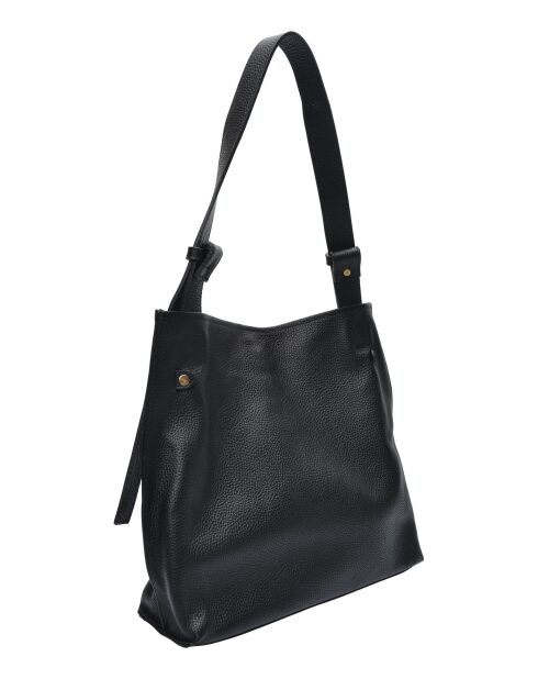 SBV 76 Hobo-Tasche aus schwarzem Leder - 28x38,5x7,5 cm