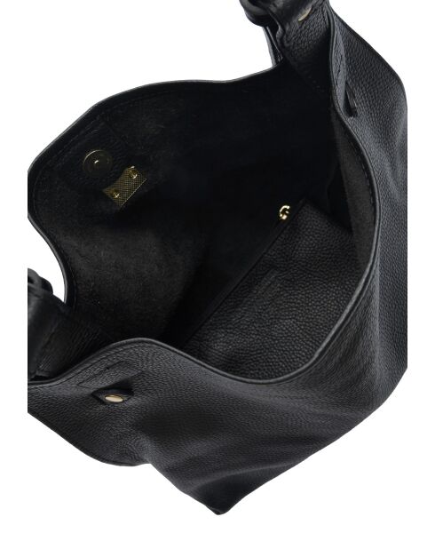 SBV 76 Hobo-Tasche aus schwarzem Leder - 28x38,5x7,5 cm
