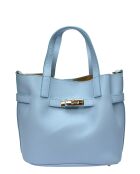 Borsa a mano Oahu in pelle celeste - 23x25,5x16,5 cm