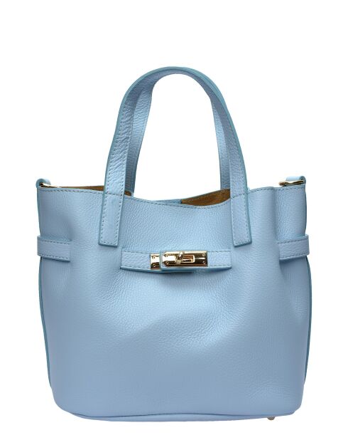Borsa a mano Oahu in pelle celeste - 23x25,5x16,5 cm