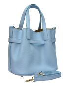 Borsa a mano Oahu in pelle celeste - 23x25,5x16,5 cm