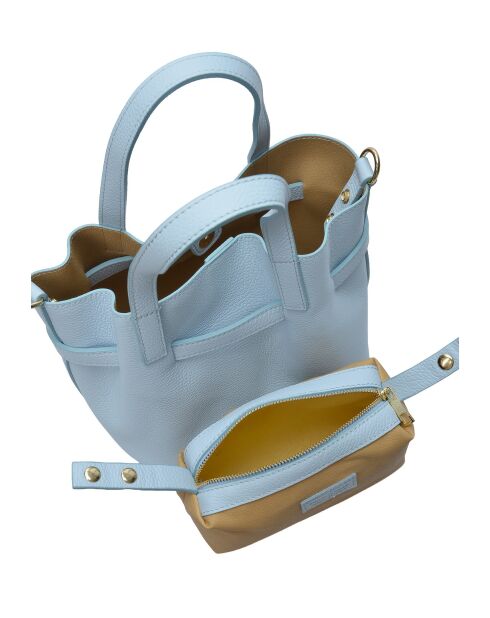 Borsa a mano Oahu in pelle celeste - 23x25,5x16,5 cm