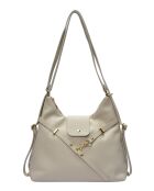 Sac bandoulière/sac à dos en cuir TSBV 50 beige - 23.5x36x11 cm