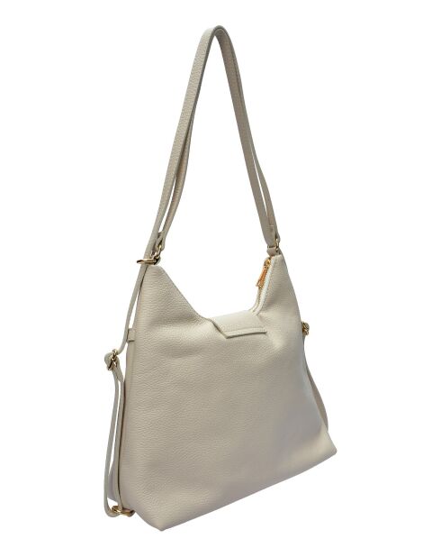 Sac bandoulière/sac à dos en cuir TSBV 50 beige - 23.5x36x11 cm