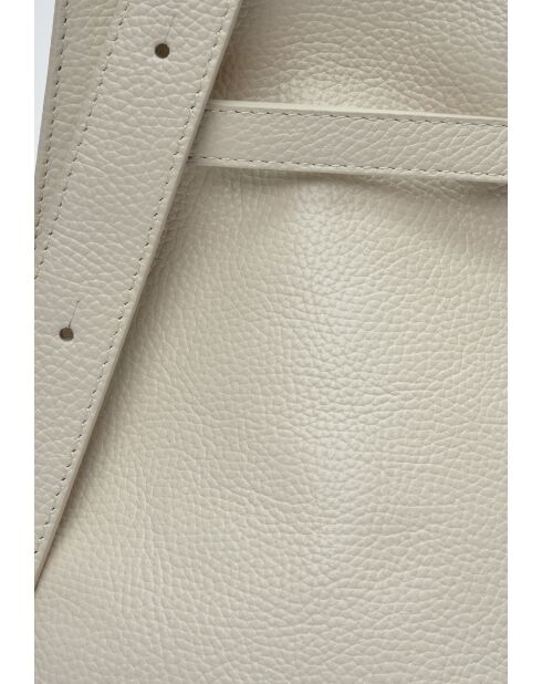 SBV 76 Hobo-Tasche aus beigefarbenem Leder - 28x38,5x7,5 cm