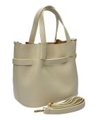 Soulière beigefarbene Lederhandtasche - 23x25,5x16,5 cm