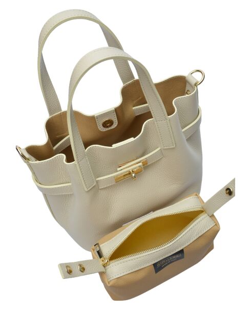 Soulière beigefarbene Lederhandtasche - 23x25,5x16,5 cm