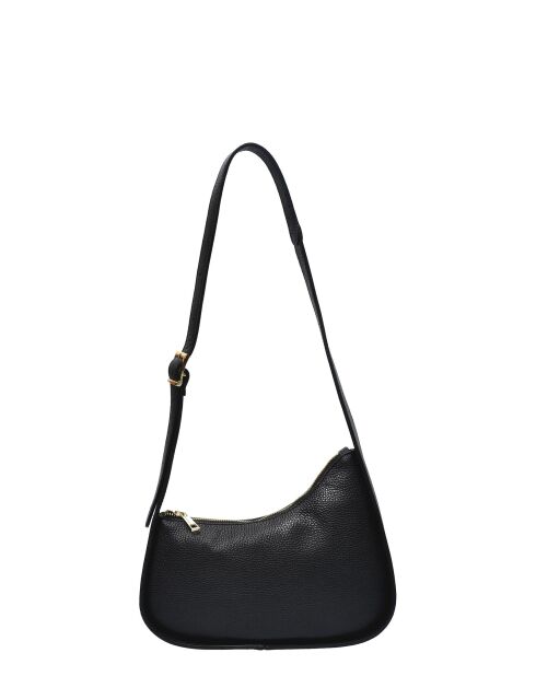 TSBV 53 Schultertasche aus schwarzem Leder - 13,5 x 27 x 4 cm