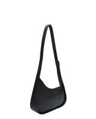 TSBV 53 Schultertasche aus schwarzem Leder - 13,5 x 27 x 4 cm