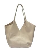Beuteltasche Lupo Barcelona aus beigem Leder - 22x25x14 cm