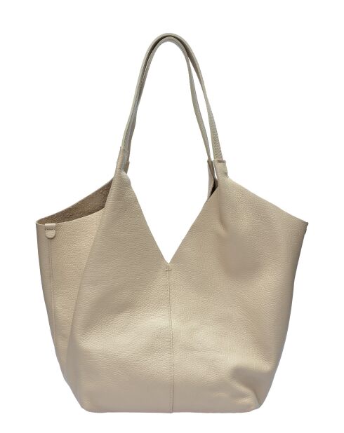 Beuteltasche Lupo Barcelona aus beigem Leder - 22x25x14 cm