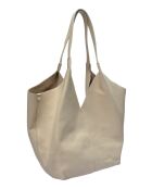 Beuteltasche Lupo Barcelona aus beigem Leder - 22x25x14 cm