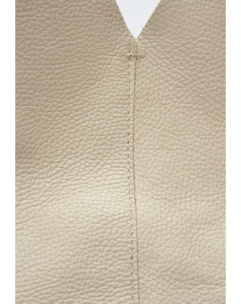 Beuteltasche Lupo Barcelona aus beigem Leder - 22x25x14 cm